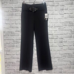 Tracy Evans Limited Pin Strip Belted Dress Pants NWT 0